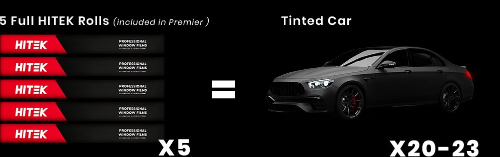 5 Full HITEK Rolls = 20-23 Tinted Cars